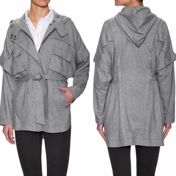 Marissa Webb Erna Wool Blend Utility Jacket Grey Designer Casual Women’s Small - Picture 1 of 10